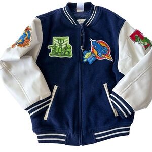 Disney Pixar Toy Story Varsity Jacket Kids Size L Buzz, Woody,army men